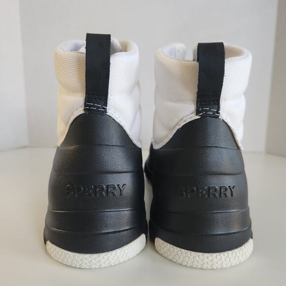 Sperry Women's Duck Float Zip Seacycled Winter Boot, Black/White, 9.5 - Picture 6 of 11